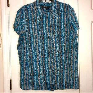 Style & Co blue print button down size 20